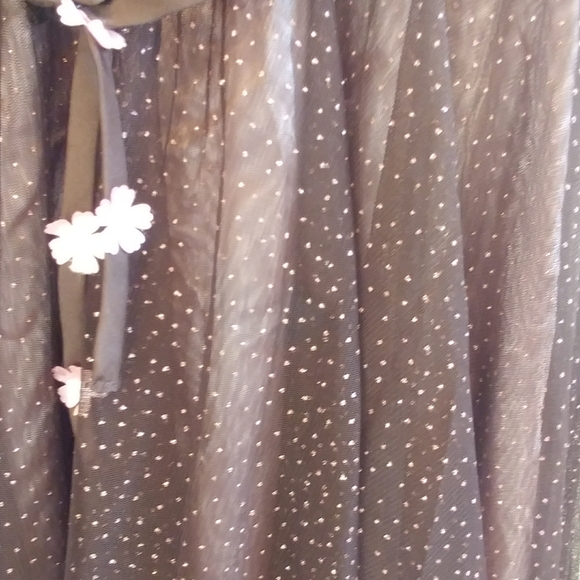 Girls Brown Velvet with Tulle Skirt Dress - Picture 4 of 5
